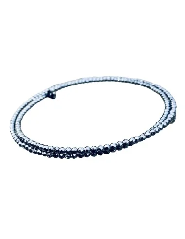 Χειροποίητο κολιέ choker από ημιπολύτιμες πέτρες Αιματίτη Libona