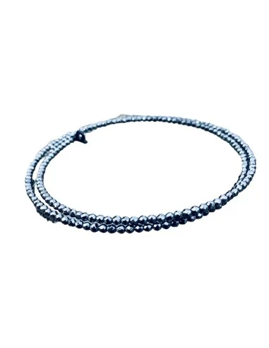 Χειροποίητο κολιέ choker από ημιπολύτιμες πέτρες Αιματίτη Libona