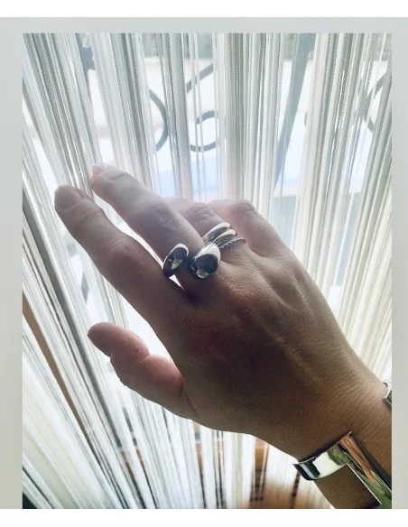 Γυναικείο πομπέ δαχτυλίδι από ατσάλι Myrsini Γυναικείο πομπέ δαχτυλίδι από ατσάλι Myrsini