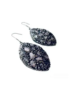 Χειροποίητο κόσμημα σκουλαρίκια με ημιπολύτιμες πέτρες και κρύσταλλα Τσεχίας