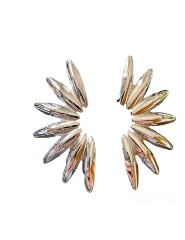 Κόσμημα ροκ σκουλαρίκια από ατσάλι σε ασημί και χρυσό Diana