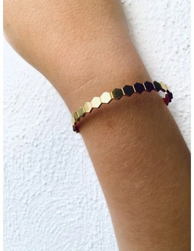 Χειροποίητο βραχιόλι ανοικτή χειροπέδα από ατσάλι σε χρυσό ή ασημί Sienna