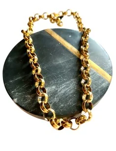 Χειροποίητο κόσμημα κολιέ επίχρυση εντυπωσιακή αλυσίδα από ατσάλι Dalida 2