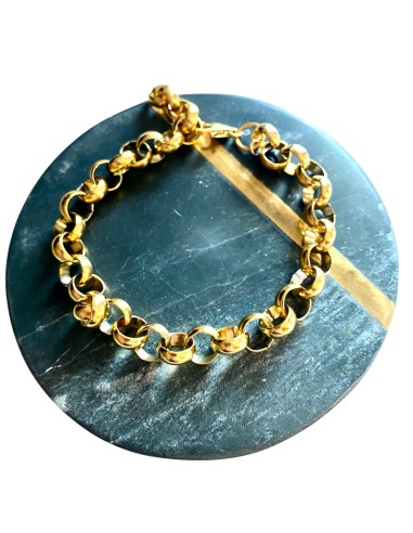 Χειροποίητο κόσμημα σετ επίχρυση αλυσίδα από ατσάλι βραχιόλι και κολιέ Dalida