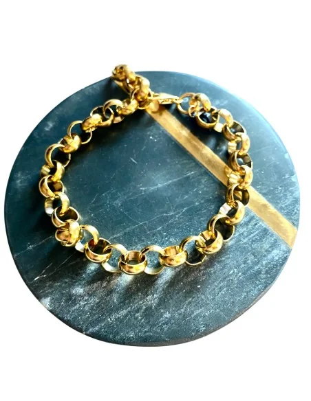 Χειροποίητο κόσμημα σετ επίχρυση αλυσίδα από ατσάλι βραχιόλι και κολιέ Dalida