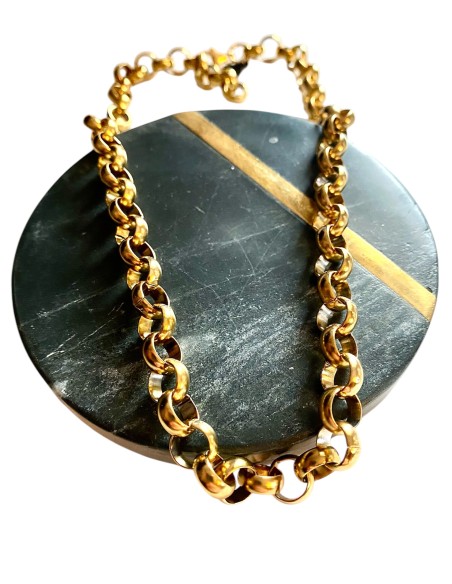 Χειροποίητο κόσμημα σετ επίχρυση αλυσίδα από ατσάλι βραχιόλι και κολιέ Dalida