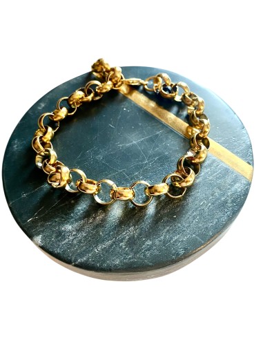 Χειροποίητο κόσμημα σετ επίχρυση αλυσίδα από ατσάλι βραχιόλι και κολιέ Dalida