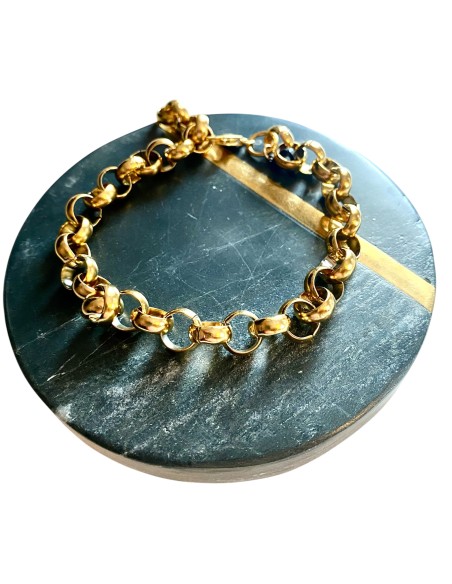 Χειροποίητο κόσμημα σετ επίχρυση αλυσίδα από ατσάλι βραχιόλι και κολιέ Dalida