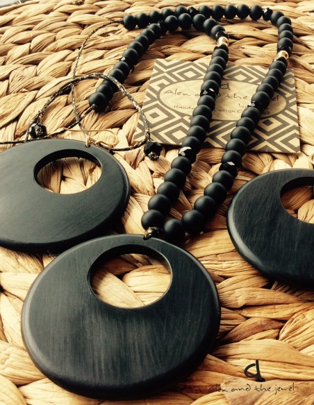 Κόσμημα σκουλαρίκια πλακέ σε γκρι ή μαύρο με γάντζους από ασήμι 925 Votsalo