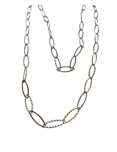 Χειροποίητο κολιέ μακριά ατσάλινη αλυσίδα Drosostalia