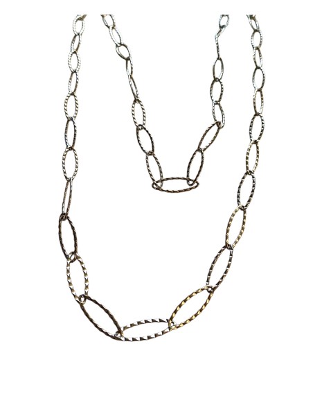 Χειροποίητο κολιέ μακριά ατσάλινη αλυσίδα Drosostalia