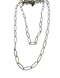 Χειροποίητο κολιέ μακριά ατσάλινη αλυσίδα Drosostalia 2