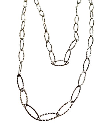 Χειροποίητο κολιέ μακριά ατσάλινη αλυσίδα Drosostalia