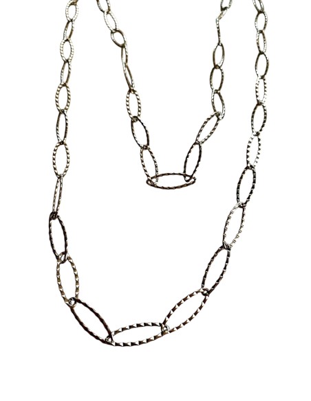 Χειροποίητο κολιέ μακριά ατσάλινη αλυσίδα Drosostalia