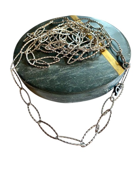 Χειροποίητο κολιέ μακριά ατσάλινη αλυσίδα Drosostalia