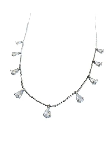 Γυναικείο κόσμημα κολιέ από ασήμι 925 με διάφανα κρύσταλλα Τσεχίας Philomena