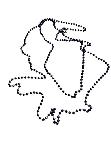 Χειροποίητο κόσμημα μακρύ ροζάριο από ατσάλι με κρύσταλλα σε καφέ γκρι απόχρωση