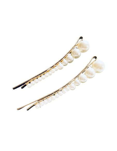 Σετ με 2 κλιπ μαλλιών με πέρλες Kortesa