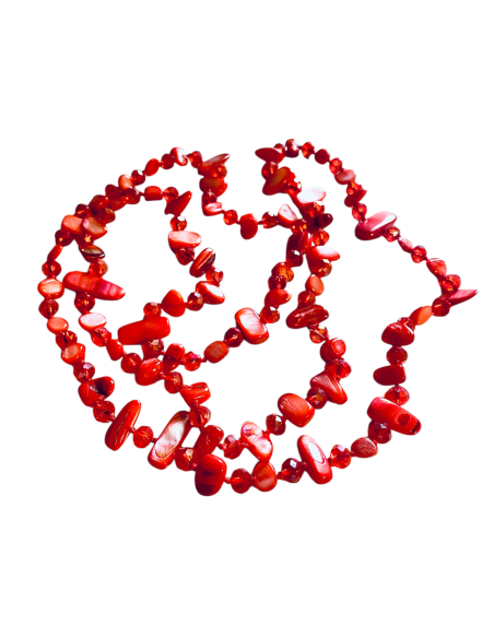 Χειροποίητο κολιέ με πέτρες Αχάτη και κρύσταλλα Τσεχίας σε 4 αποχρώσεις, κόκκινο, βεραμάν, μαύρο και λευκό Clara