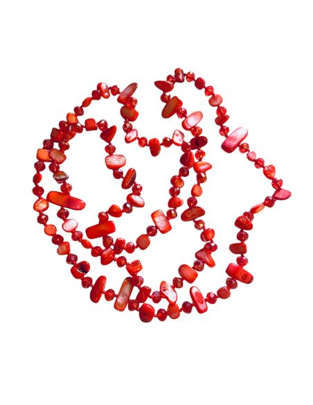 Χειροποίητο κολιέ με πέτρες Αχάτη και κρύσταλλα Τσεχίας σε 4 αποχρώσεις, κόκκινο, βεραμάν, μαύρο και λευκό Clara