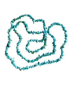 Χειροποίητο κόσμημα μακρύ κολιέ με ακανόνιστες πέτρες Χαολίτη σε τιρκουάζ βεραμάν Oceania 2