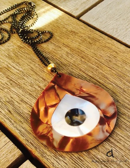 Γυναικείο κόσμημα κολιέ μάτι τύπου φίλντισι