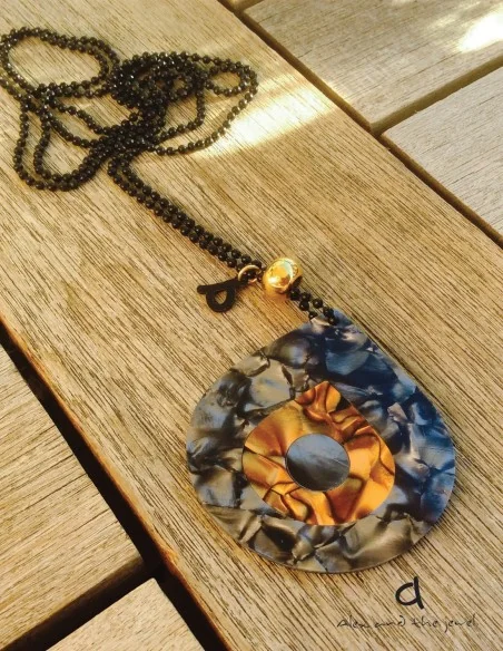 Γυναικείο κόσμημα κολιέ μάτι τύπου φίλντισι