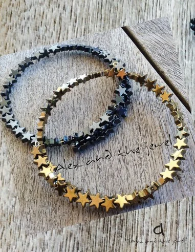 Χειροποίητο βραχιόλι από ημιπολύτιμες πέτρες Αιματίτη σε διάφορες αποχρώσεις και σχέδια Island