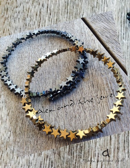 Χειροποίητο βραχιόλι από ημιπολύτιμες πέτρες Αιματίτη σε διάφορες αποχρώσεις και σχέδια Island