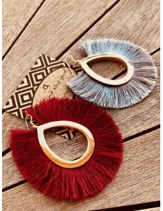 Κόσμημα σκουλαρίκια με κρόσια σε γκρι, απαλό ροζ, λευκό ή...