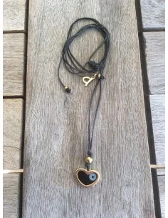 Χειροποίητο κολιέ κόσμημα με κρεμαστό μάτι σε διάφορα σχέδια σε λευκό ή μαύρο Elements 2