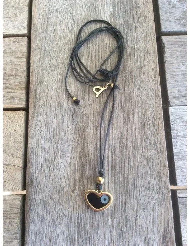 Χειροποίητο κολιέ κόσμημα με κρεμαστό μάτι σε διάφορα σχέδια σε λευκό ή μαύρο Elements