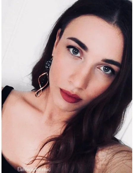 Κόσμημα εντυπωσιακά σκουλαρίκια σε χρυσό και μαύρο Nefertiti