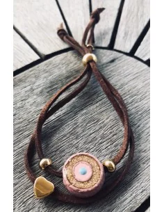 Χειροποίητο βραχιόλι με στοιχείο μάτι σε ροζ χρυσό... 2