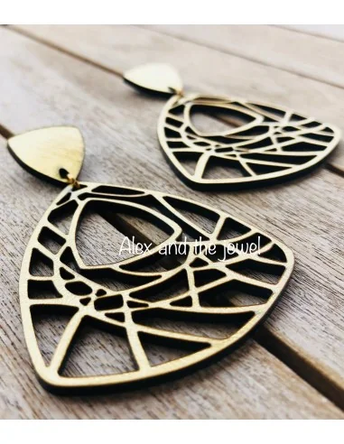 Κόσμημα διάτρητα σκουλαρίκια εμπνευσμένα από τον ιστό της αράχνης σε χρυσό ή μαύρο glitter Spidernet