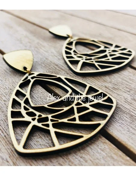 Κόσμημα διάτρητα σκουλαρίκια εμπνευσμένα από τον ιστό της αράχνης σε χρυσό ή μαύρο glitter Spidernet