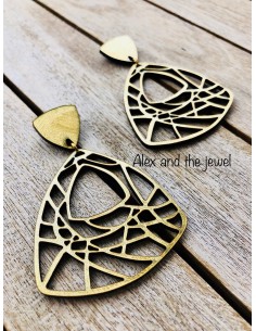 Κόσμημα διάτρητα σκουλαρίκια εμπνευσμένα από τον ιστό της αράχνης σε χρυσό ή μαύρο glitter Spidernet 2