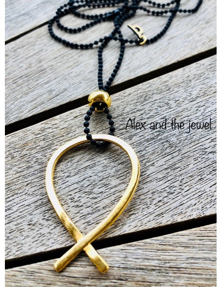 Χειροποίητο κόσμημα κολιέ με κρεμαστό επίχρυσο ψαράκι Fishy