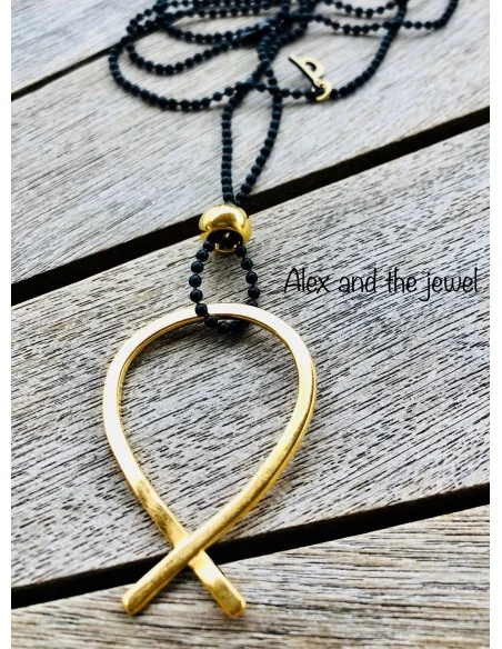 Χειροποίητο κόσμημα κολιέ με κρεμαστό επίχρυσο ψαράκι Fishy