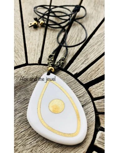 Χειροποίητο κόσμημα κρεμαστό μάτι σε λευκό και...