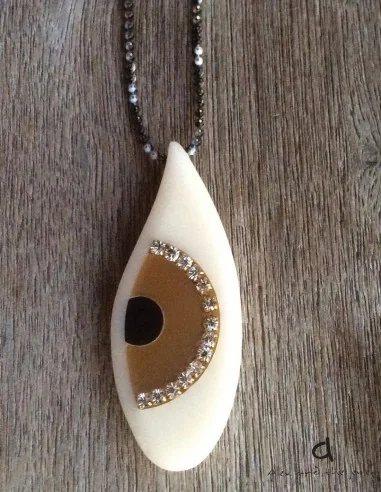 Χειροποίητο κόσμημα κολιέ με κρεμαστό μάτι Evil Eye