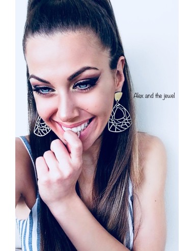 Κόσμημα διάτρητα σκουλαρίκια εμπνευσμένα από τον ιστό της αράχνης σε χρυσό ή μαύρο glitter Spidernet