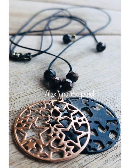 Χειροποίητο γυναικείο κολιέ με αστέρια από ατσάλι Stars