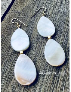 Κόσμημα σκουλαρίκια από φίλντισι σε λευκό και επίχρυσο κύβο Jasmine 2