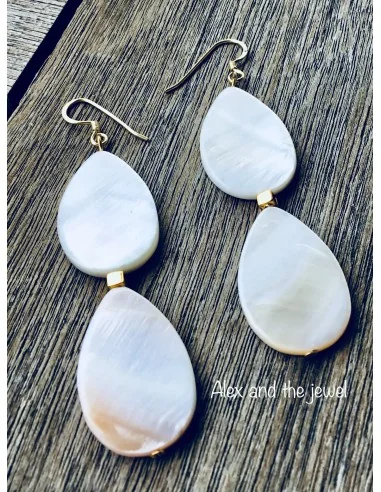 Κόσμημα σκουλαρίκια από φίλντισι σε λευκό και επίχρυσο κύβο Jasmine