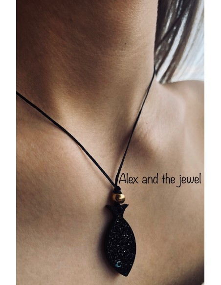 Χειροποίητο κολιέ κρεμαστό κόσμημα ψαράκι Poisson