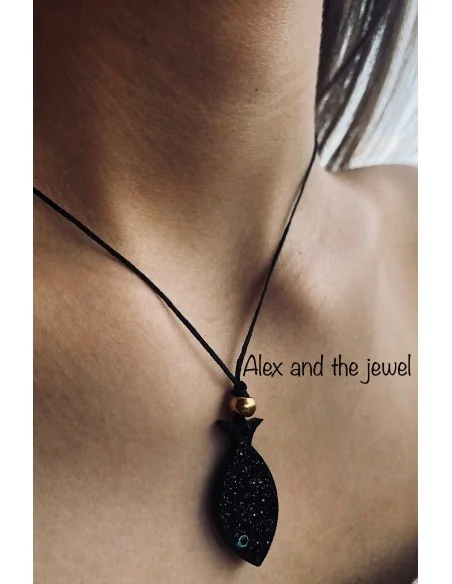 Χειροποίητο κολιέ κρεμαστό κόσμημα ψαράκι Poisson