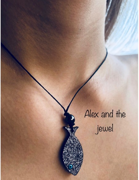 Χειροποίητο κολιέ κρεμαστό κόσμημα ψαράκι Poisson